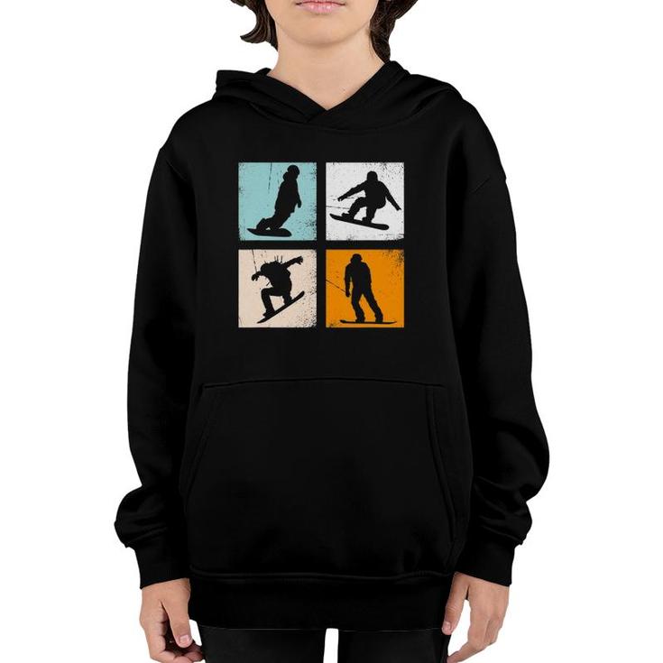 Retro Vintage Snowboard Snowboarding Outfit Youth Hoodie