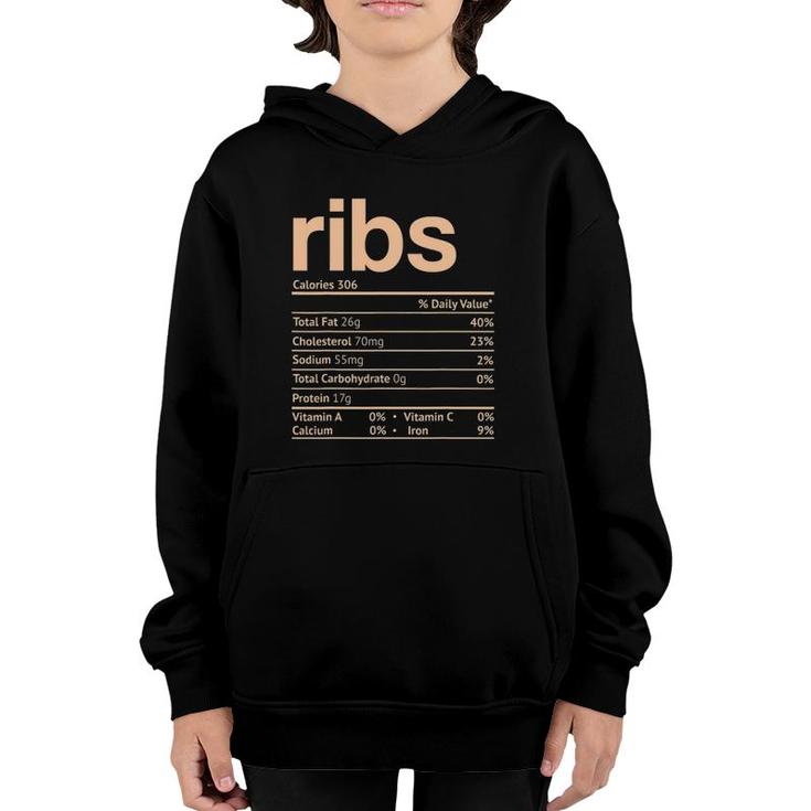 Ribs Nutrition Facts Funny Thanksgiving Christmas Food Youth Hoodie