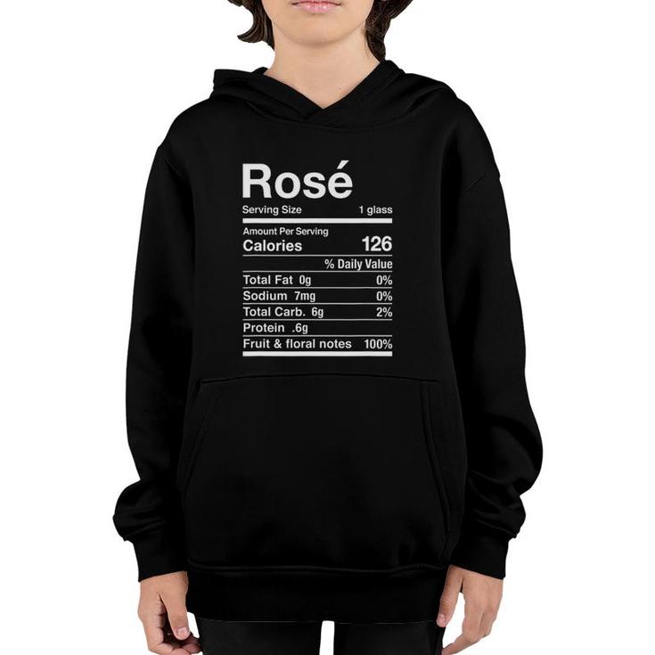 Rose Wine Christmas Nutrition Facts Thanksgiving Matching Youth Hoodie