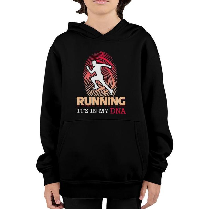 Running Its In My Dna Runner Marathon Race Track And Field Youth Hoodie