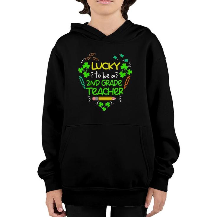 Shamrock Lucky To Be A 2Nd Grade Teacher St Patricks Day Youth Hoodie