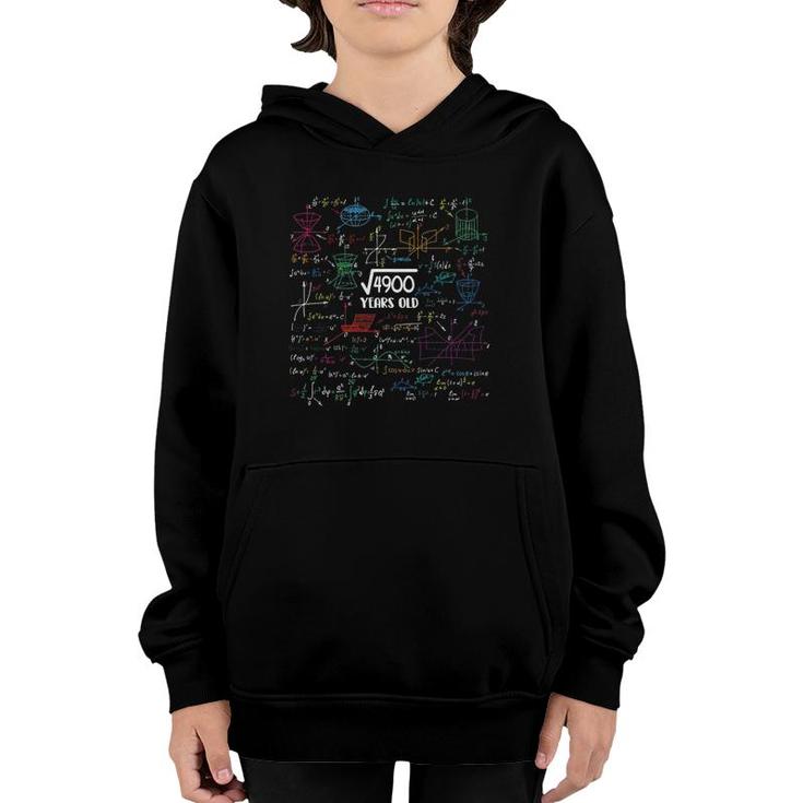 Square Root Of 4900 - 70 Years Old Math Lovers 70Th Birthday Youth Hoodie