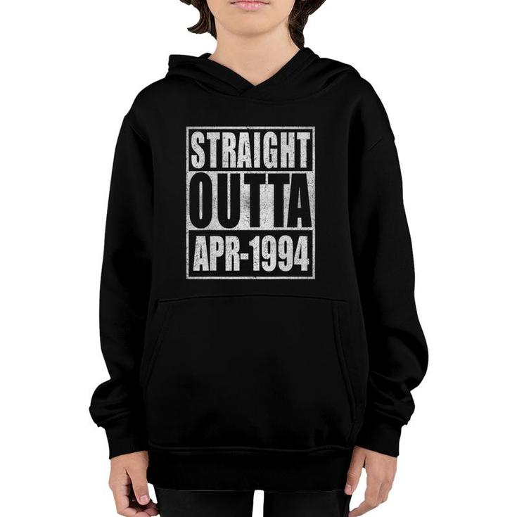 Straight Outta April 1994 27Th Bithday Retro 27 Years Old Birthday Youth Hoodie