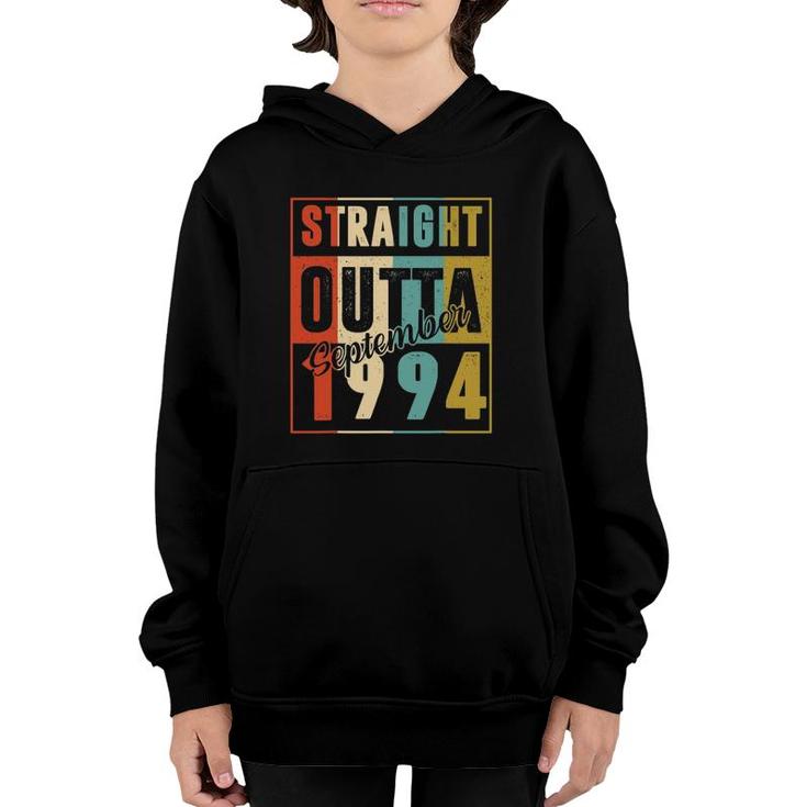 Straight Outta September 1994 Retro 27 Years Old 27Th Bday Youth Hoodie