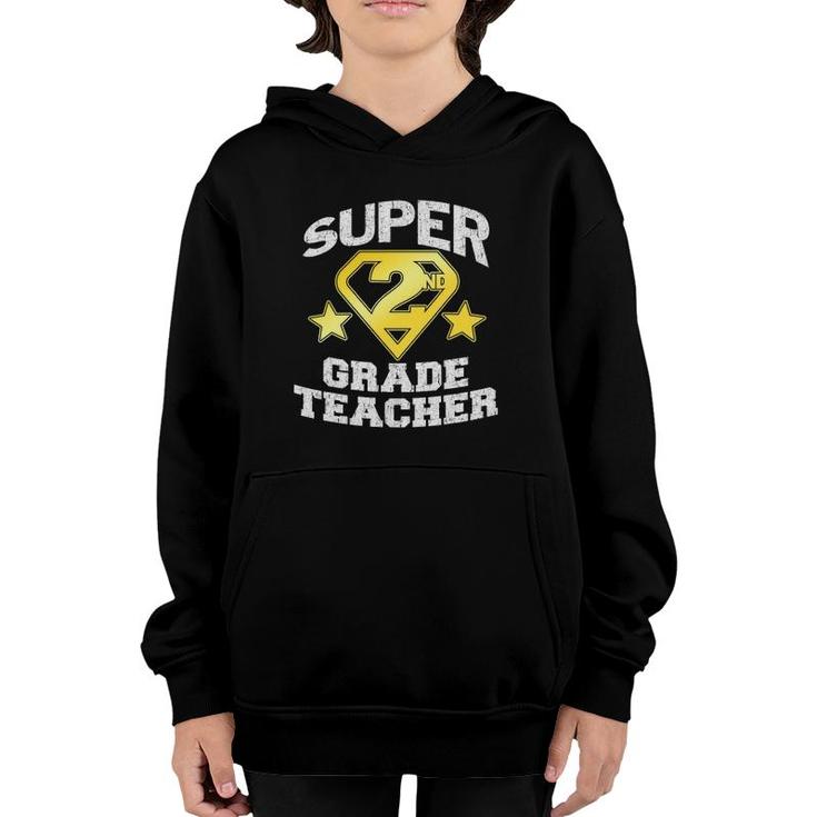 Super 2Nd Grade Teacher Hero Youth Hoodie