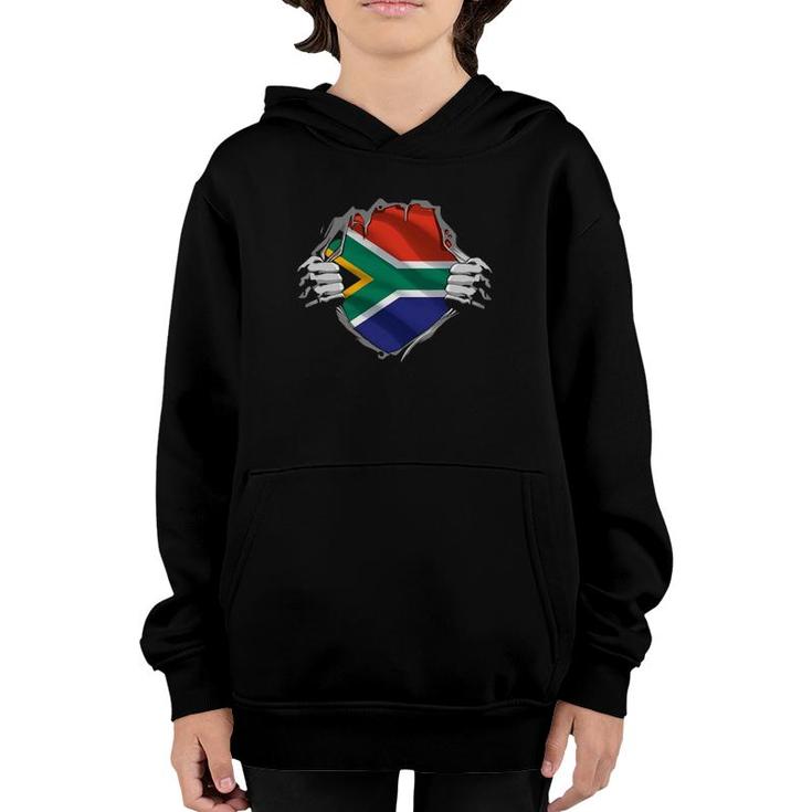 Super South African Heritage Proud South Africa Roots Flag Youth Hoodie
