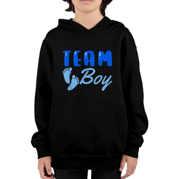 Team Boy Gender Reveal Party Baby Shower Family Matching  Youth Hoodie