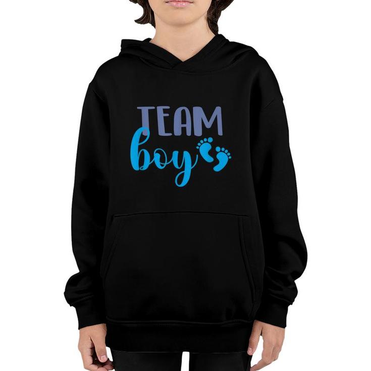 Team Boy Gender Reveal Party Baby Shower Pregnancy  Youth Hoodie