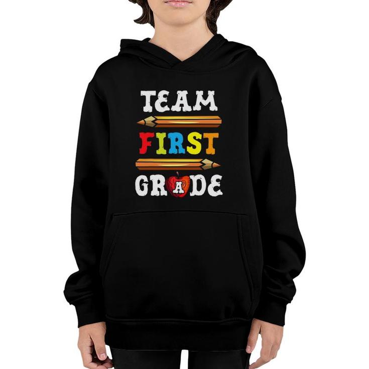 Team First Grade Back To School 1St Grade Teacher Youth Hoodie