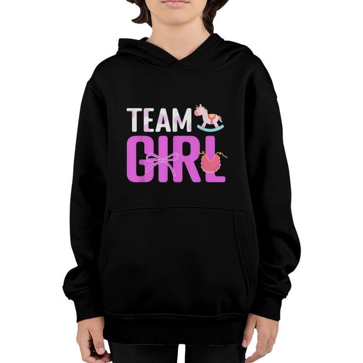 Team Girl Baby Announcement Future Parents Gender Reveal Youth Hoodie