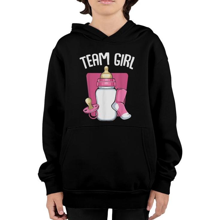 Team Girl Pink Funny Gender Reveal Baby Shower Party Family  Youth Hoodie