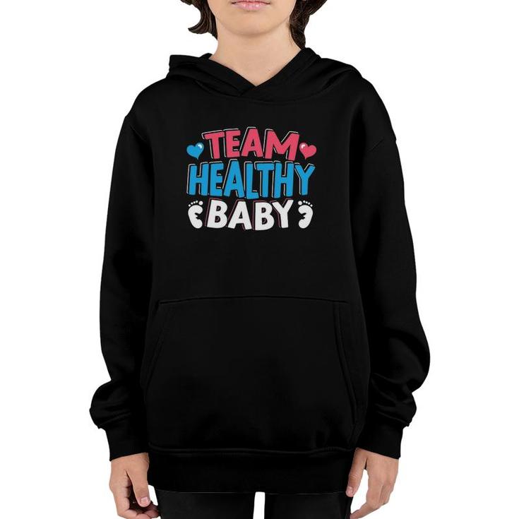 Team Healthy Baby Announcement Pregnancy Gender Reveal Youth Hoodie