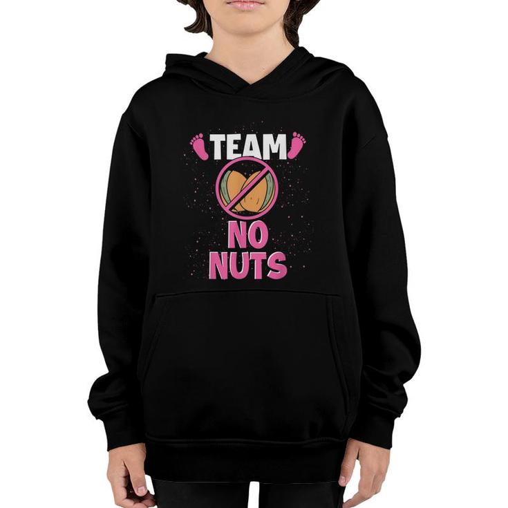 Team No Nuts Pregnancy Baby Party Funny Gender Reveal  Youth Hoodie