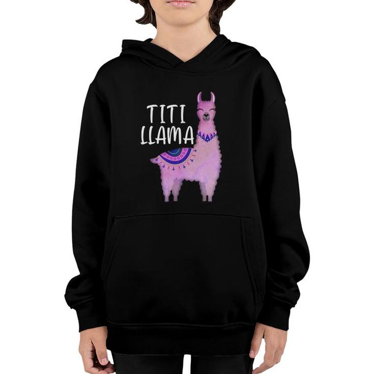Titi Llama Puerto Rican Aunt Funny Llama Lover Youth Hoodie