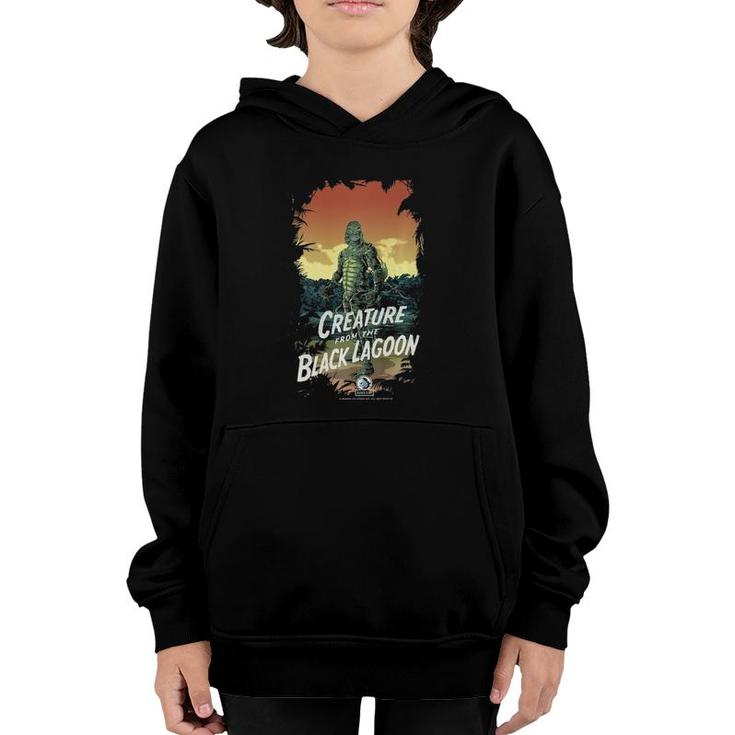 Universal Monsters Creature From The Black Lagoon Dark Frame  Youth Hoodie