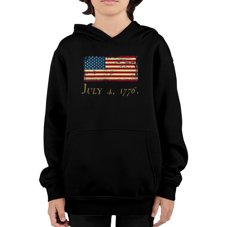 Usa Flag Patriotic  With Bill Of Rights 4Th Of July Youth Hoodie