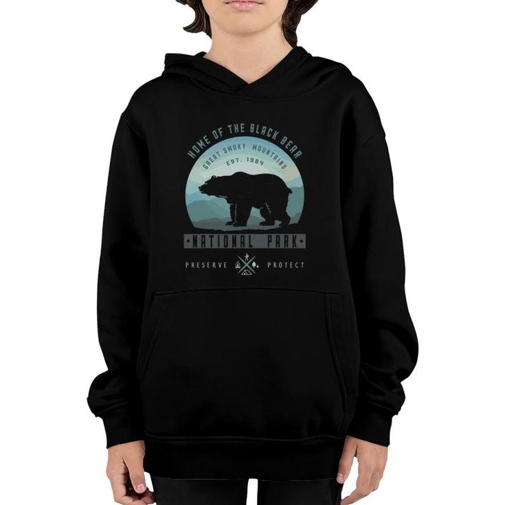 Vintage National Park  Great Smoky Mountains Park Youth Hoodie