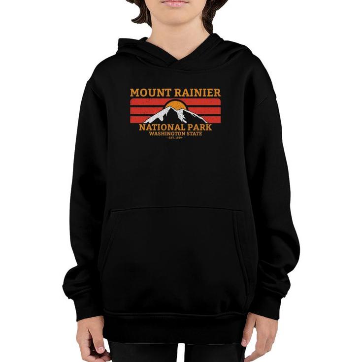 Vintage National Park  Mount Rainier National Park Youth Hoodie