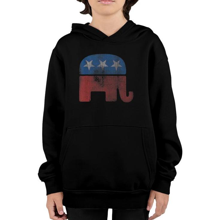 Vintage Republican Gop Elephant  Youth Hoodie