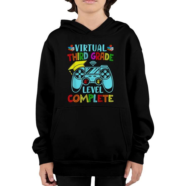 Virtual 3Rd Grade Graduation Level Complete Video Gamer  Youth Hoodie