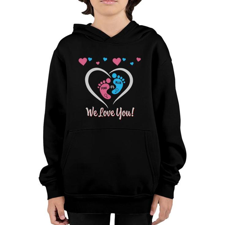 We Love You Baby Gender Reveal Party Heart Great Youth Hoodie