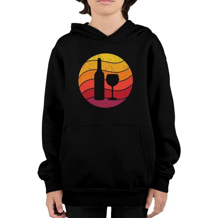 Wine Bottle Glass Retro Style Vintage Youth Hoodie