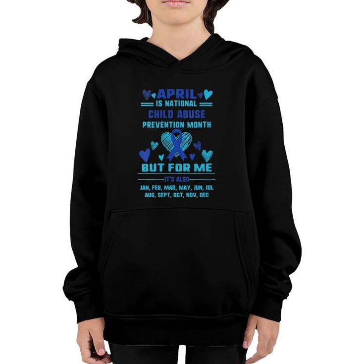 Womens April Is National Child Abuse Prevention Month Awareness V-Neck Youth Hoodie