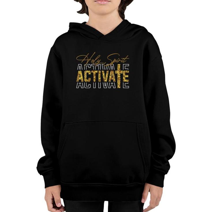 Womens Jesus Christians Holy Spirit Activate Religious For Women V-Neck Youth Hoodie