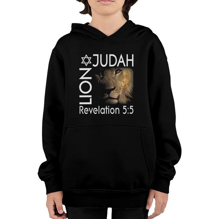 Womens Lion Of Judah Christian Messianic V-Neck Youth Hoodie
