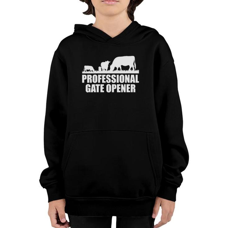 Womens Professional Gate Opener Cow Apparel V-Neck Youth Hoodie