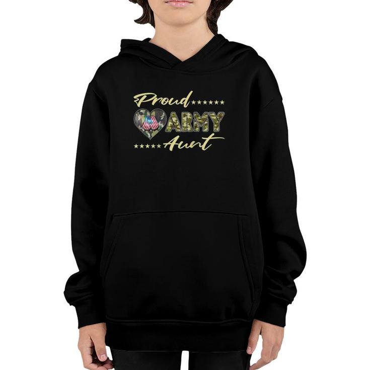 Womens Proud Army Aunt Us Flag Dog Tags Military Auntie Family Gift Raglan Baseball Tee Youth Hoodie