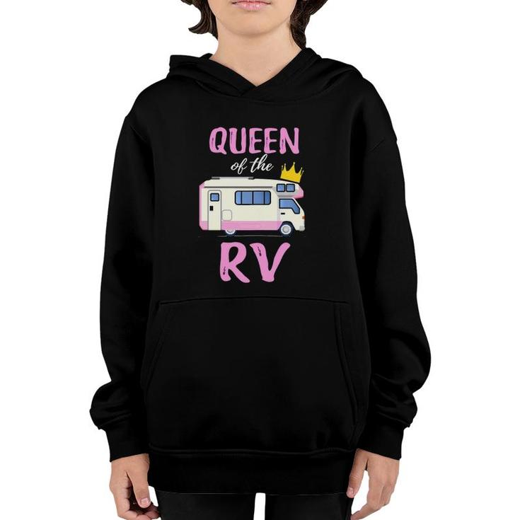 Womens Queen Of The Rv Funny Queen Of The Camper Gift Youth Hoodie
