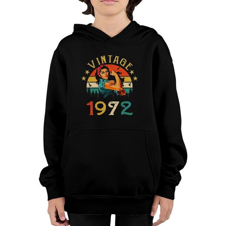 Womens Retro Vintage 1972 Made In 1972 50 Years Old 50Th Birthday Youth Hoodie