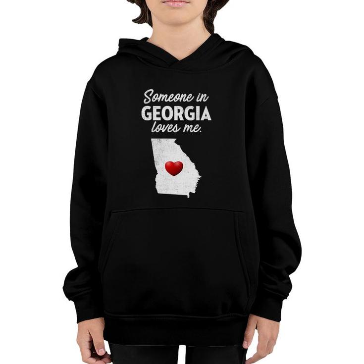 Womens Someone In Georgia Loves Me - Georgia  Ga V-Neck Youth Hoodie