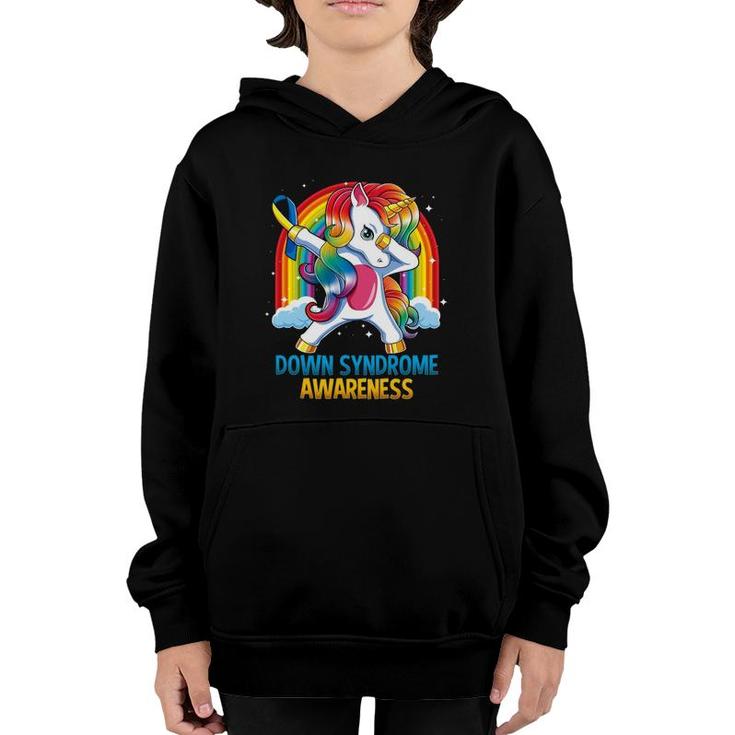 World Down Syndrome Day Awareness Dabbing Unicorn Youth Hoodie