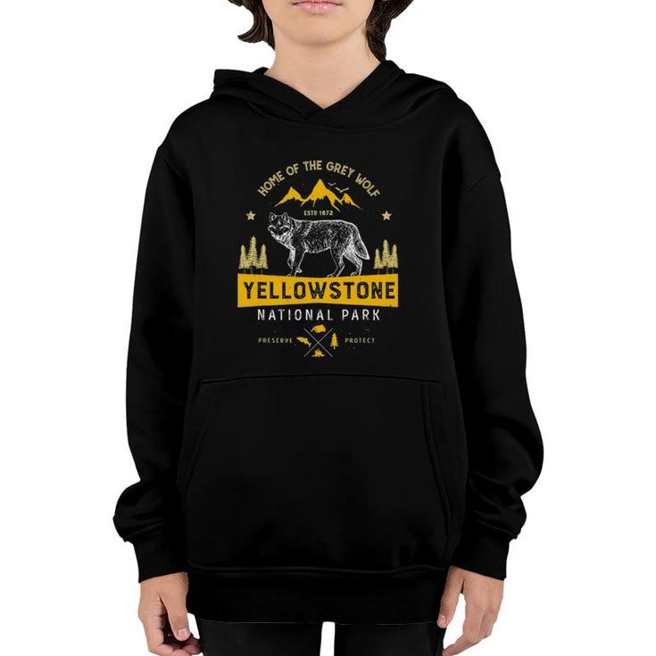 Yellowstone National Park Grey Wolf Youth Hoodie