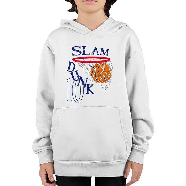 10 Years Old Slam Dunk 10Th Basketball Birthday Party Gift Youth Hoodie