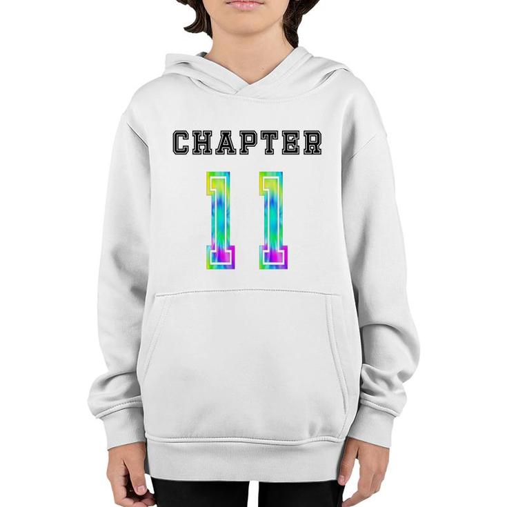 11Th Birthday Chapter 11 Tie Dye Great Gift Youth Hoodie