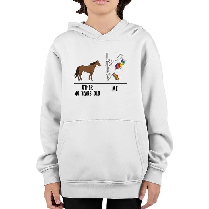 40Th Birthday Unicorn Funny 40 Years Old Other Me Women Youth Hoodie