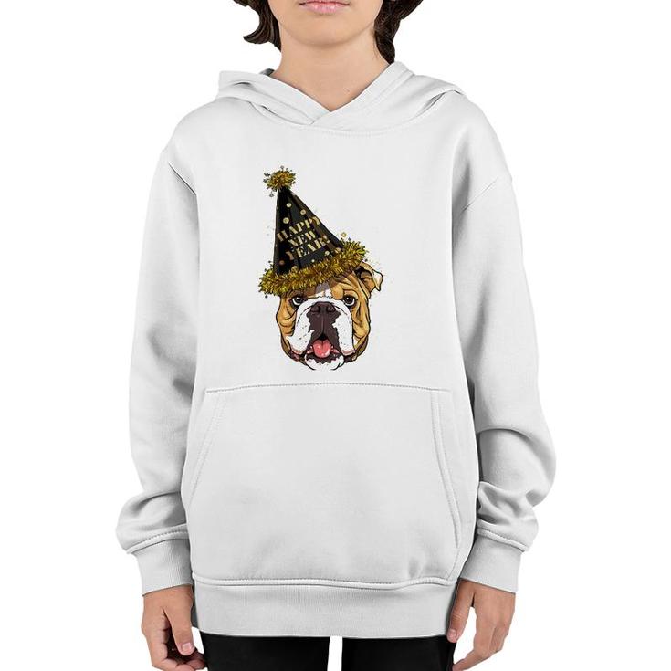 American Bulldog Happy New Year 2023 Dog New Years Eve Party Youth Hoodie