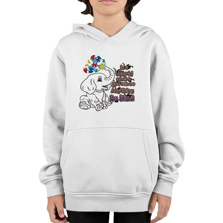 Autism Awareness Be Kind Elephant Puzzle Teacher Mom Womens Youth Hoodie