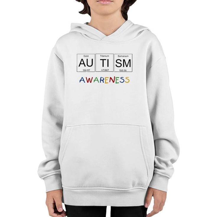 Autism Awareness  Periodic Table Science Youth Hoodie