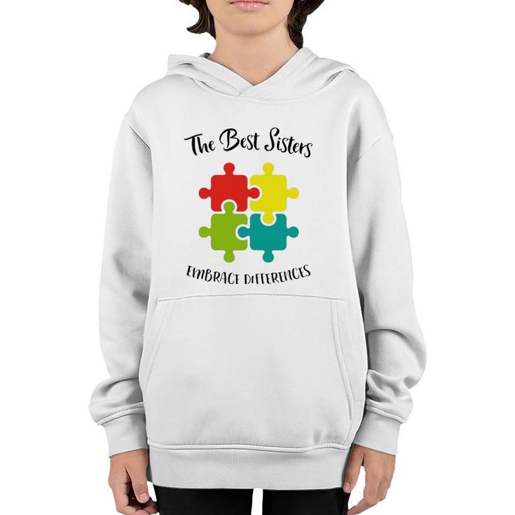 Autism Sister Awareness Day Autistic Gift For Sis Youth Hoodie