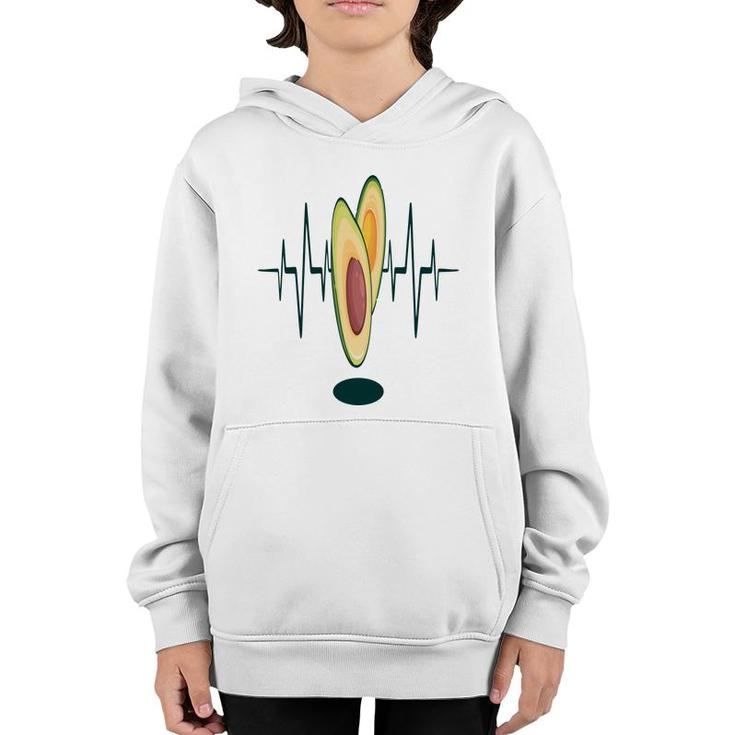 Avocardio Funny Avocado Heartbeat Is In Hospital Youth Hoodie