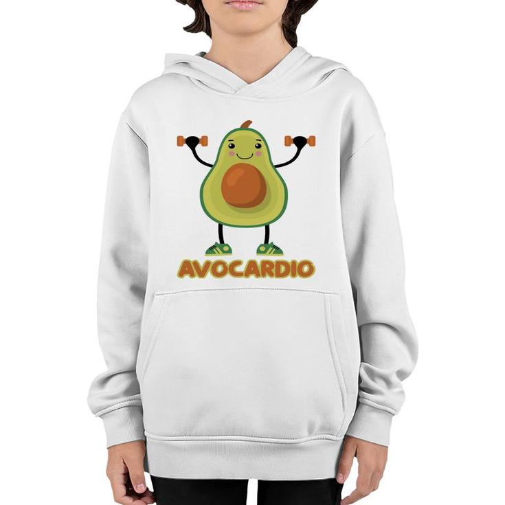 Avocardio Funny Avocado Is Gymming So Hard Youth Hoodie
