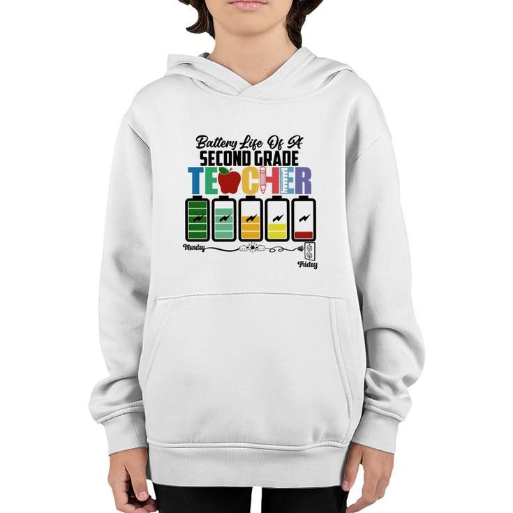 Battery Life Of A Second Grade Teacher Back To School Youth Hoodie
