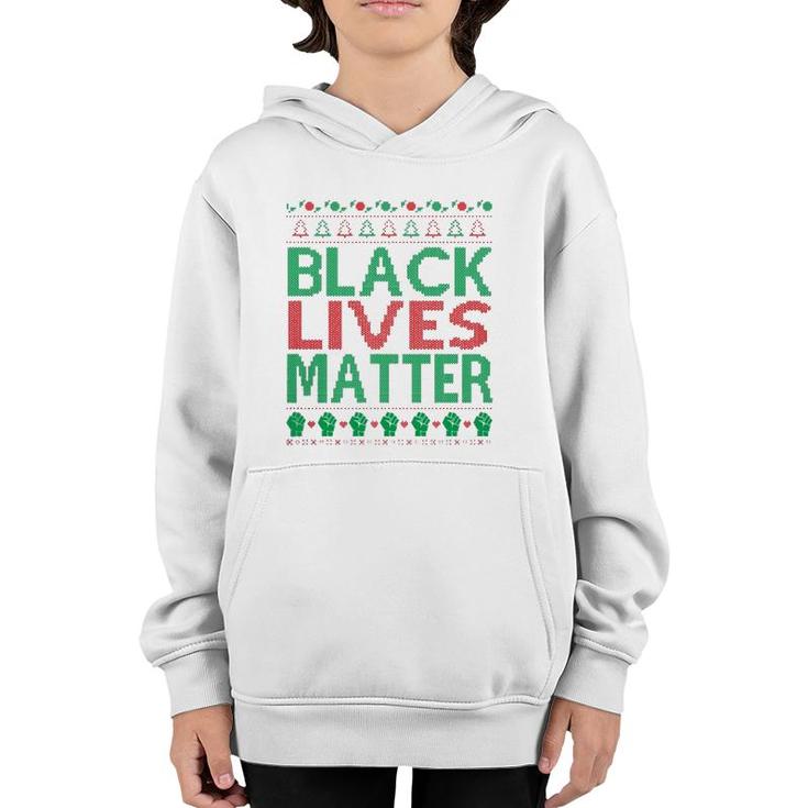 Black Lives Matter Ugly Christmas Gift Youth Hoodie