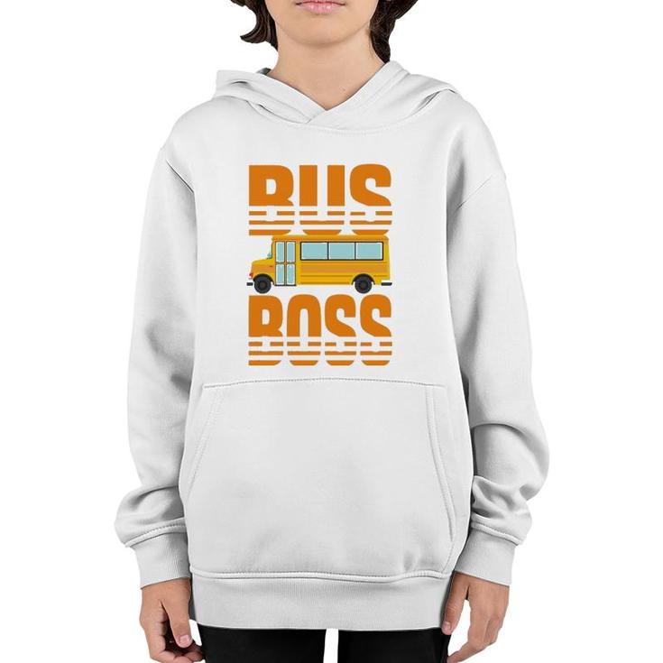 Bus Boss Funny Big Yellow School Bus Driver Youth Hoodie