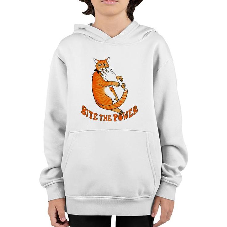 Cat Bite The Power Pet Lover Youth Hoodie