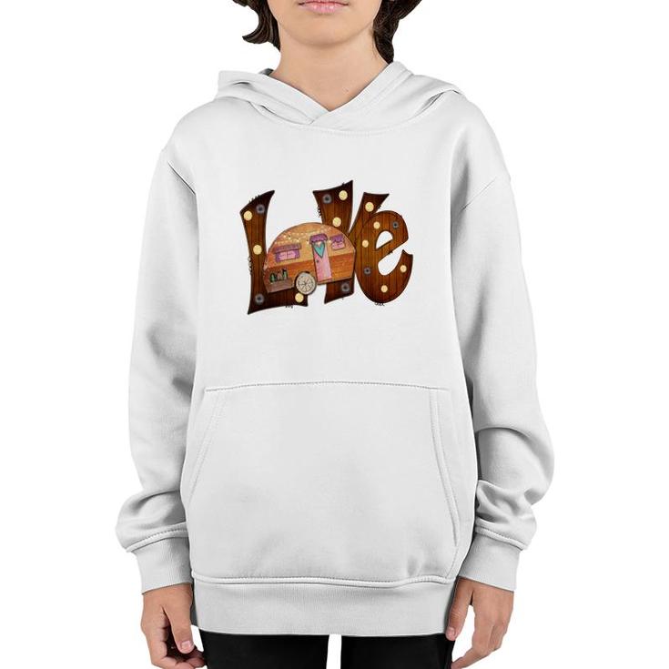 Colorful Love Camping Adventure Camp Life Custom Youth Hoodie